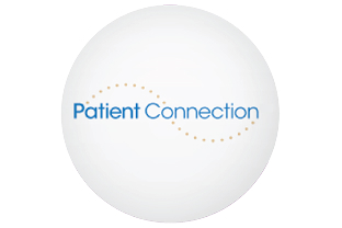 'Patient Connection' logo enclosed in a white circle.